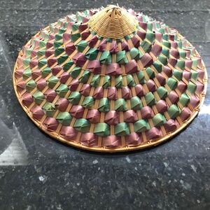 Vintage Multicolor Conical Asian Rice Paddy Hat